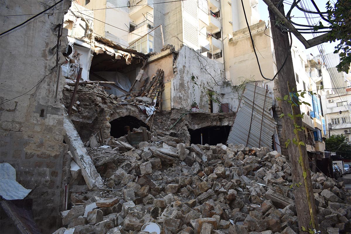 Eingestürzte Gebäude in der syrischen Provinz Latakia